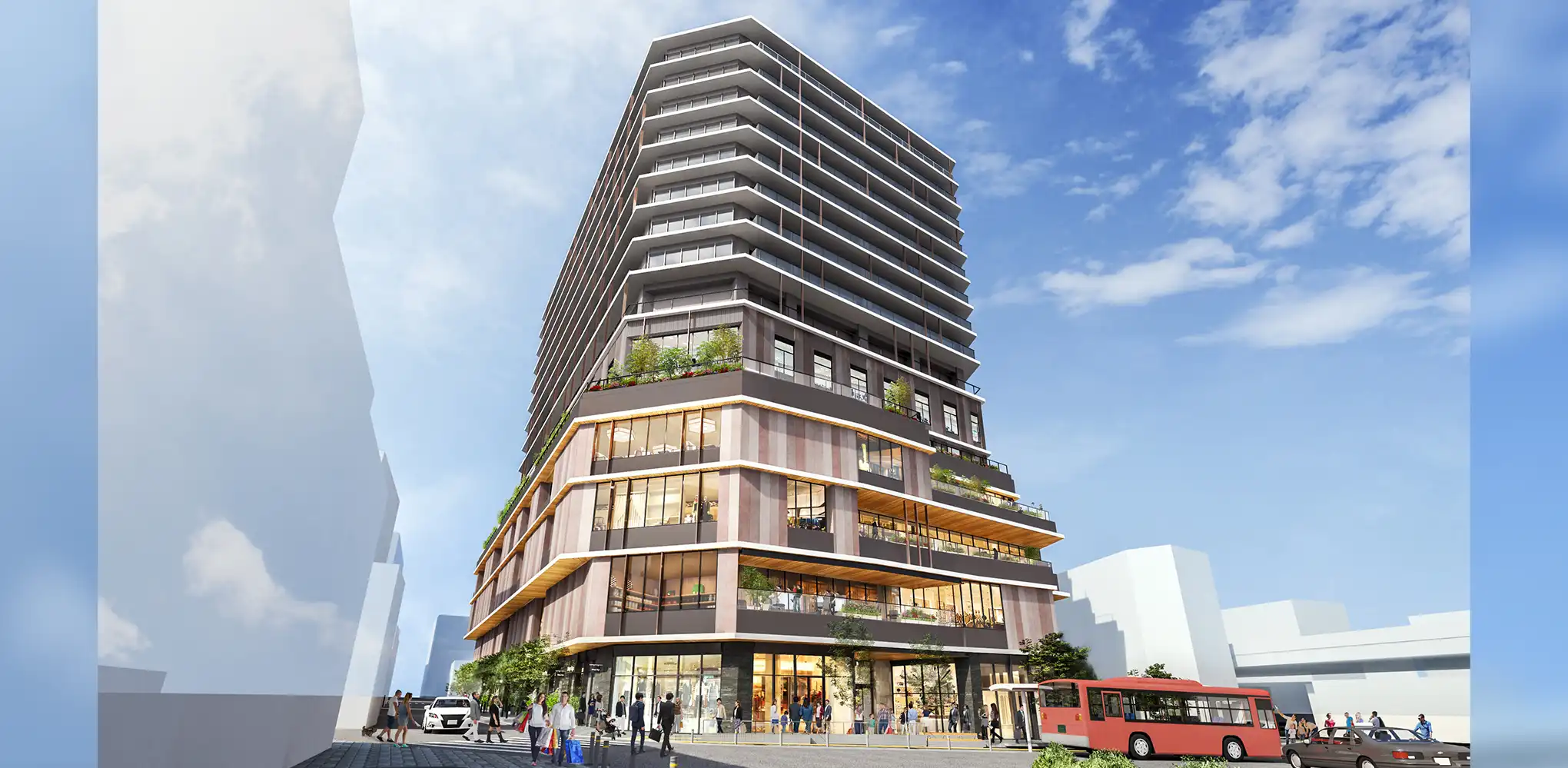 JIYUGAOKA MUSE SQUARE 商業フロア外観 完成予想CG